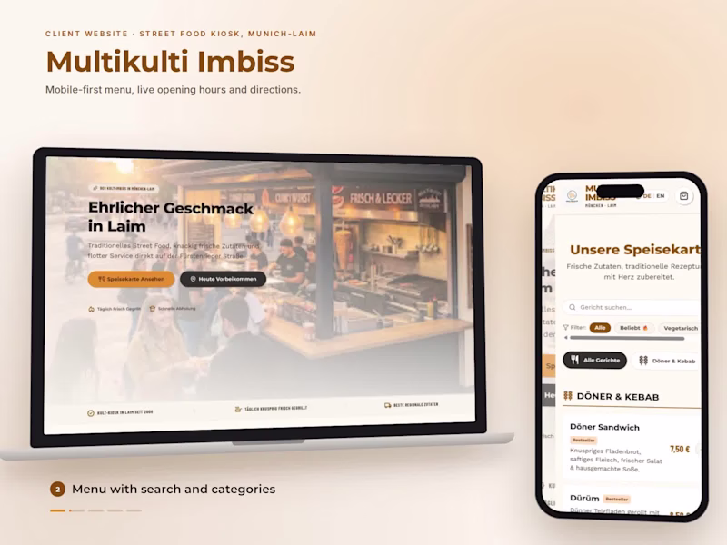 Cover image for Multikulti Imbiss: Street Food Website