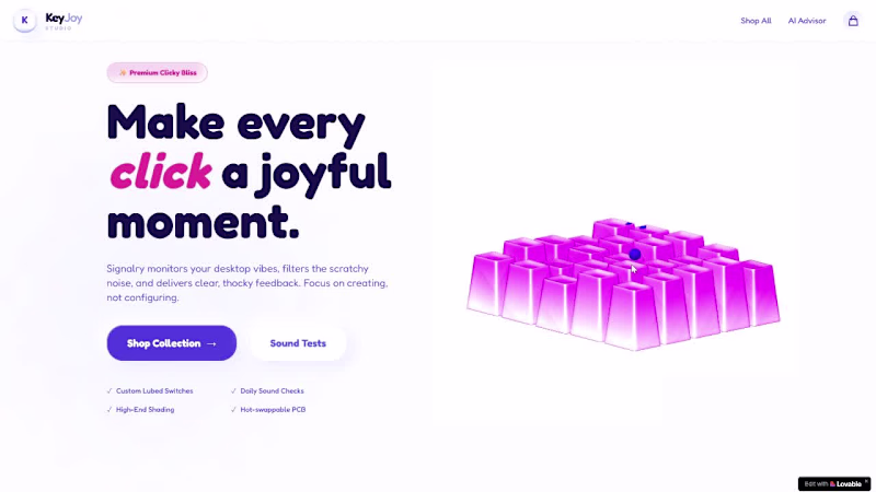 Cover image for KeyJoy Studio Interactive E-commerce Website