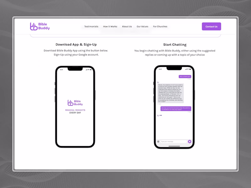 Cover image for Bible Buddy | Framer Website Redesign