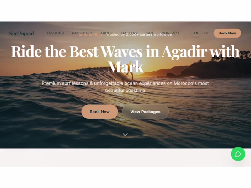 Cover image for Surf School Website Design.
A modern,