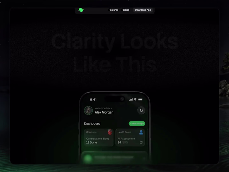 Cover image for Dark Mode App Landing Page Design for Appzen