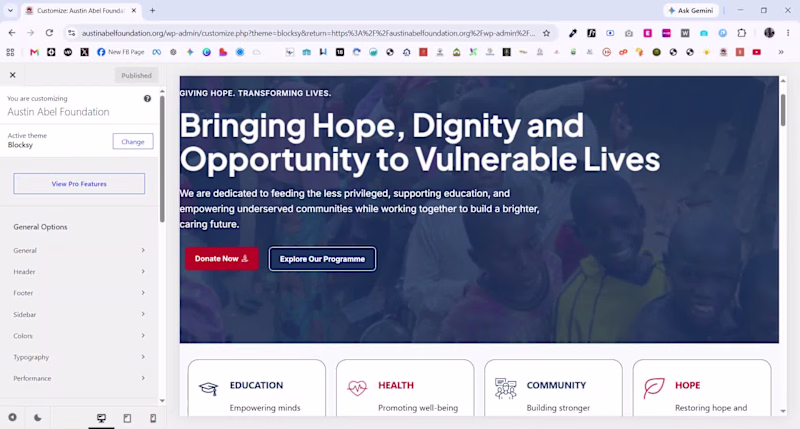 Cover image for Humanitarian Website for Austin Abel Foundation