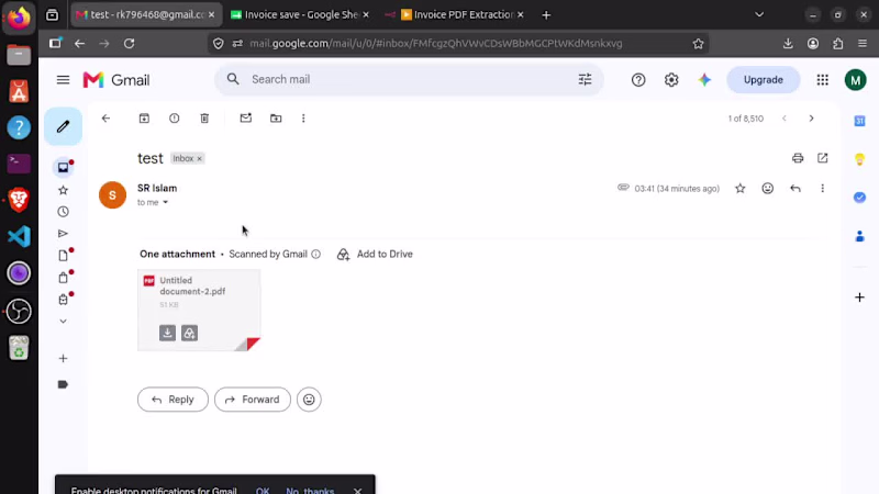 Cover image for Invoice PDF Extraction & Google Sheets Automation