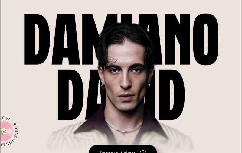 Cover image for Redesign of Damiano David's Landing Page