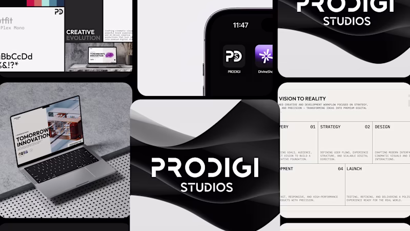 Cover image for PRODIGI Studios Brand Identity and UI/UX Design