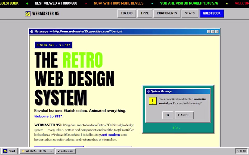 Cover image for Webmaster 95: Retro Design System