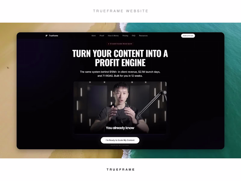 Cover image for Trueframe: A Website Built to Turn Proof Into Pipeline