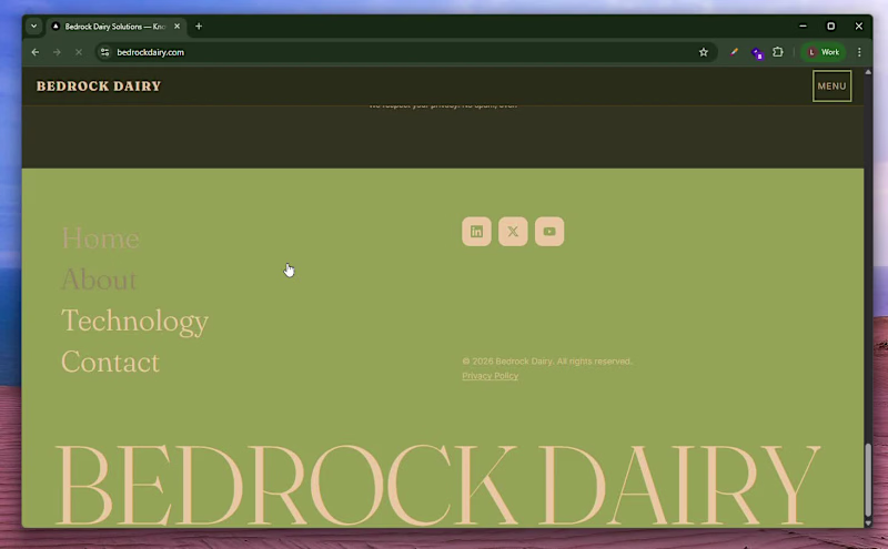 Cover image for Bedrock Dairy - Marketing site for a dairy tech startup