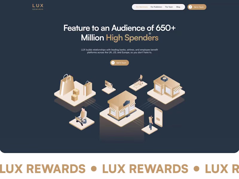 Cover image for LUX Rewards | Webflow build for a card-linked rewards platform