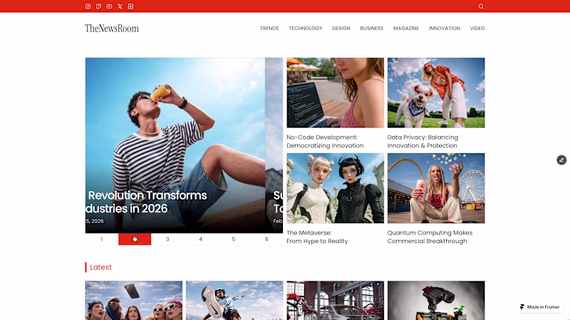 Cover image for TheNewsroom - Framer Template Design