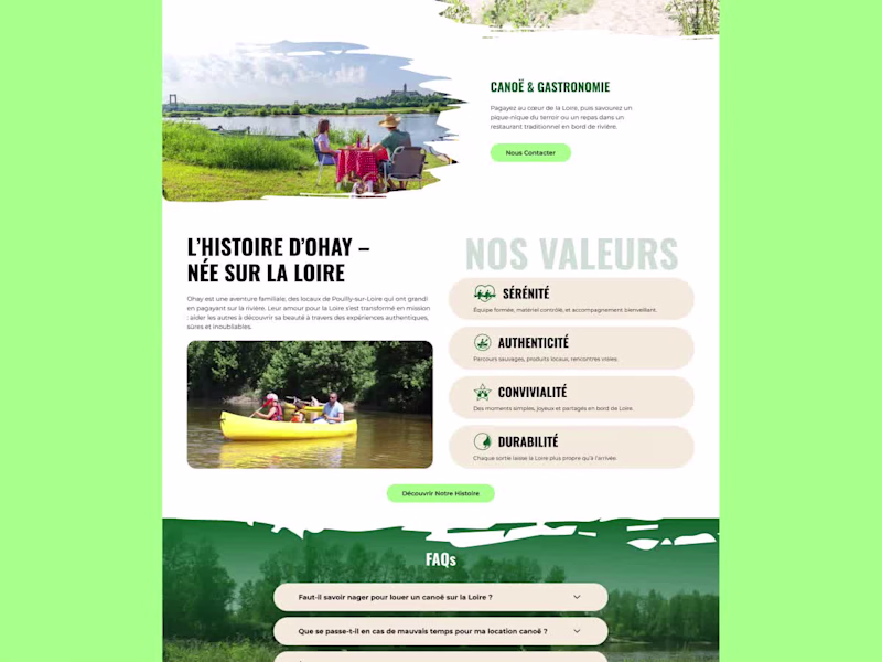 Cover image for Ohay Canoë Kayak – Booking & Multilingual Site