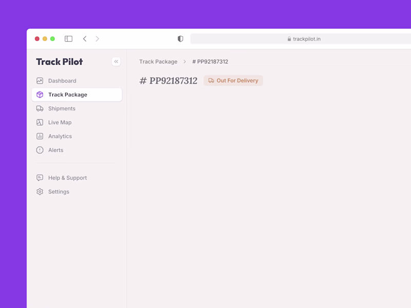 Cover image for Track Pilot – Package Tracking Dashboard
