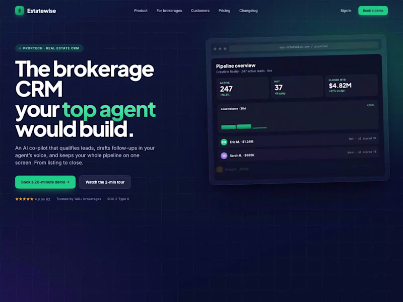 Cover image for Estatewise. Marketing Site & Brand System