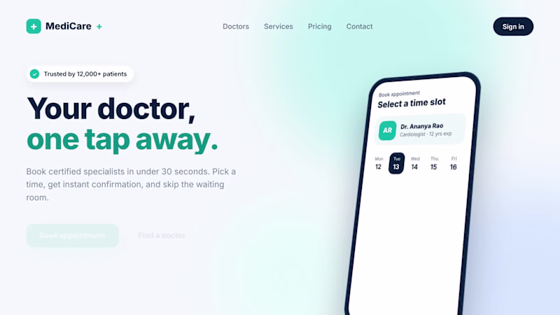 Cover image for A modern appointment booking website