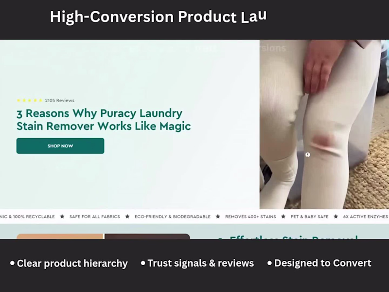 Cover image for Puracy Landing Page Design in Listicle-Video Format