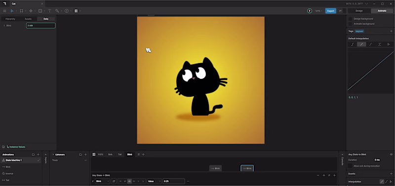 Cover image for I created a Rive character rig of a cat that follows the mou...