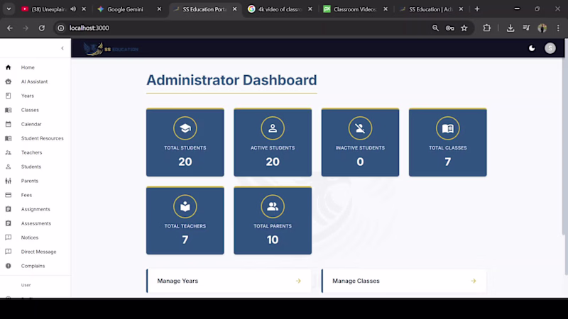 Cover image for Full stack MERN managment Portal with 4 seperate sub portals...