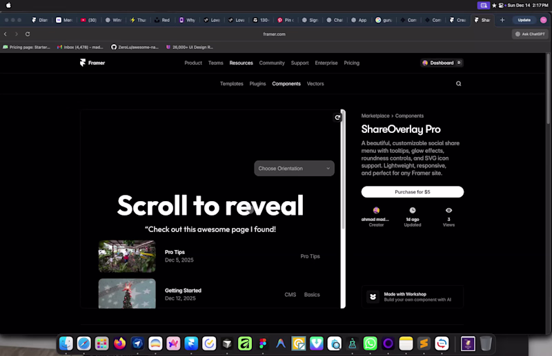Cover image for Overlay pro Framer component will be available soon the most...
