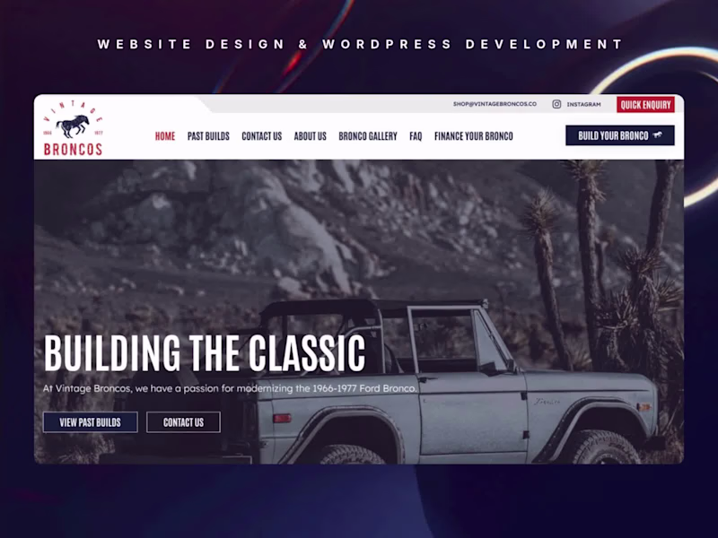 Cover image for Vintage Auto Brand — Custom UI/UX & Elementor Pro Website