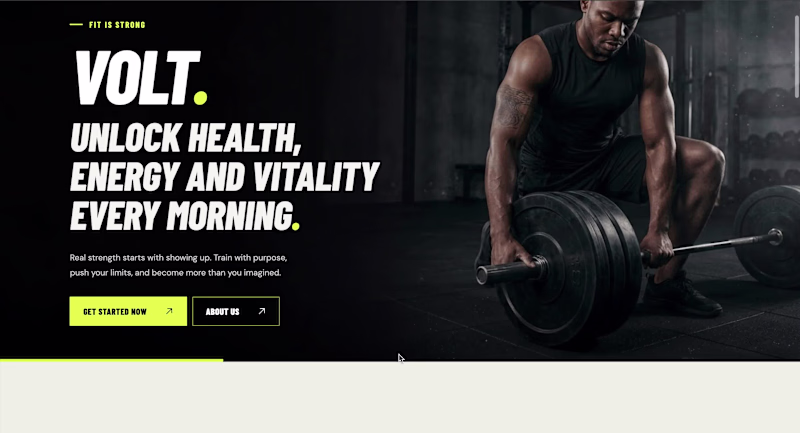 Cover image for VOLT. — Fitness Website
A bold,