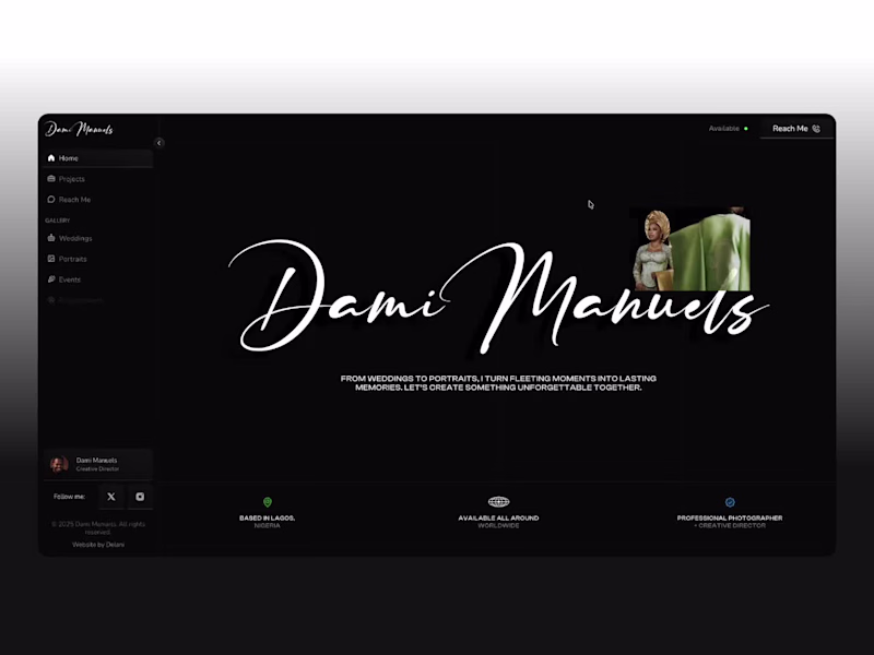 Cover image for Dami Manuels Photography Website