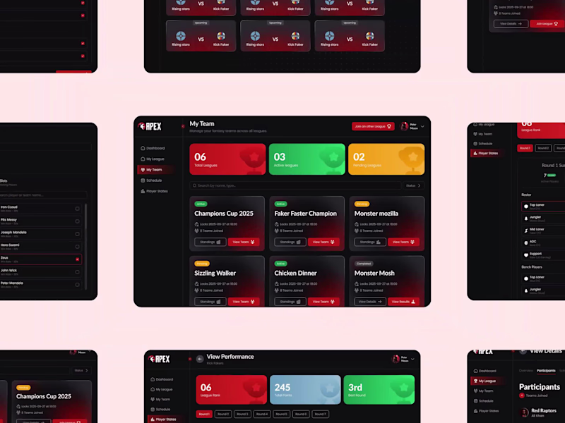 Cover image for Fantasy Sports App Dashboard Redesign