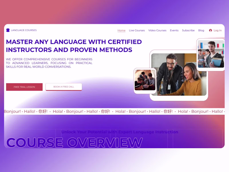 Cover image for Language Courses Multi-page Website Template