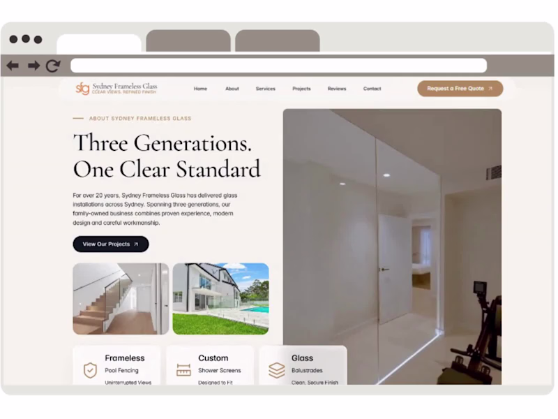 Cover image for Frameless Glass Modern Glass 
Sydney