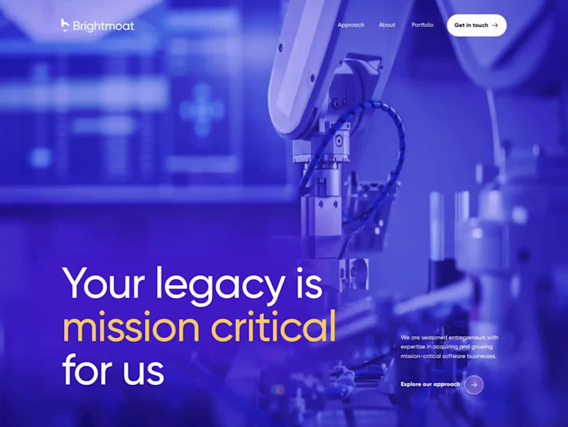 Cover image for Brightmoat | Webflow build for a B2B software acquisition firm