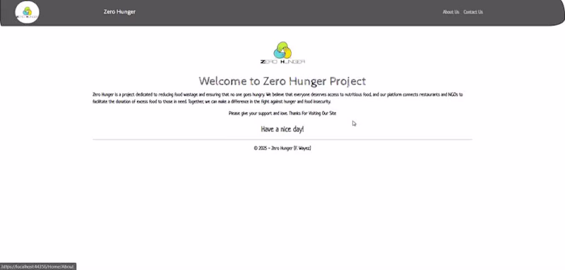 Cover image for Zero Hunger – Food Collection & Donation Platform