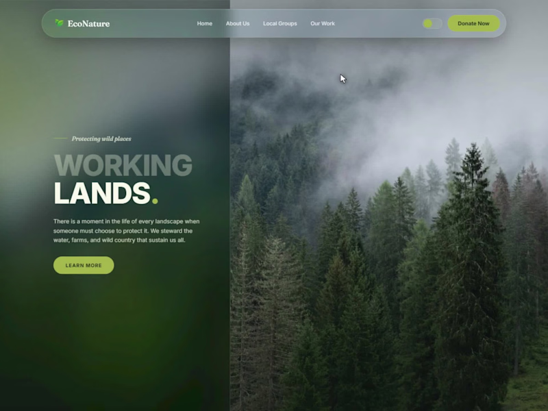 Cover image for Green Eco Glassmorphism Redesign