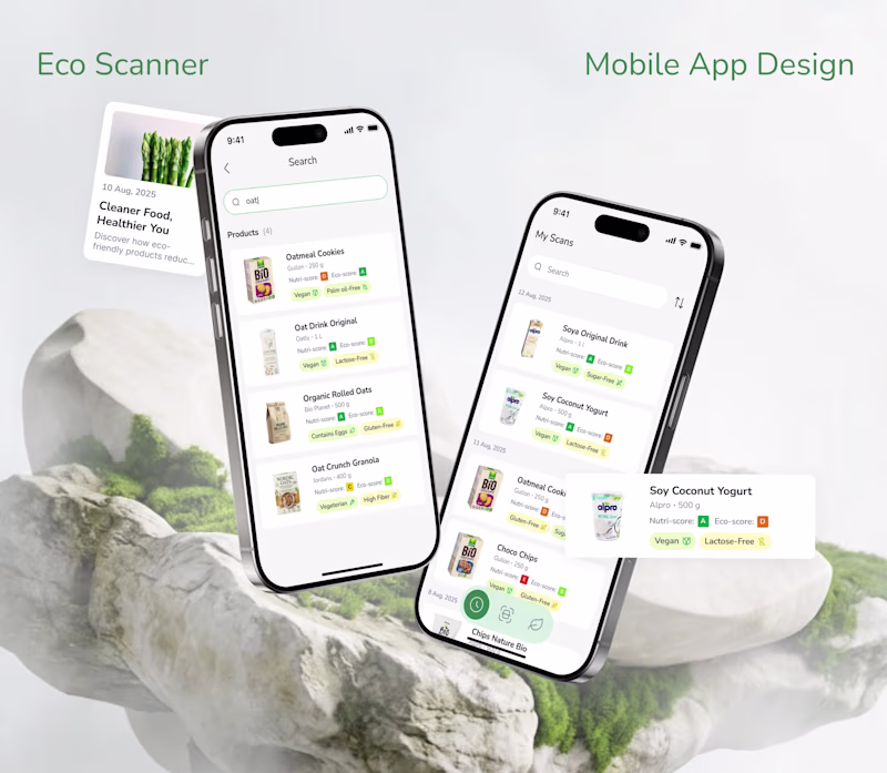 Cover image for UI/UX Mobile App Design | Health & Eco