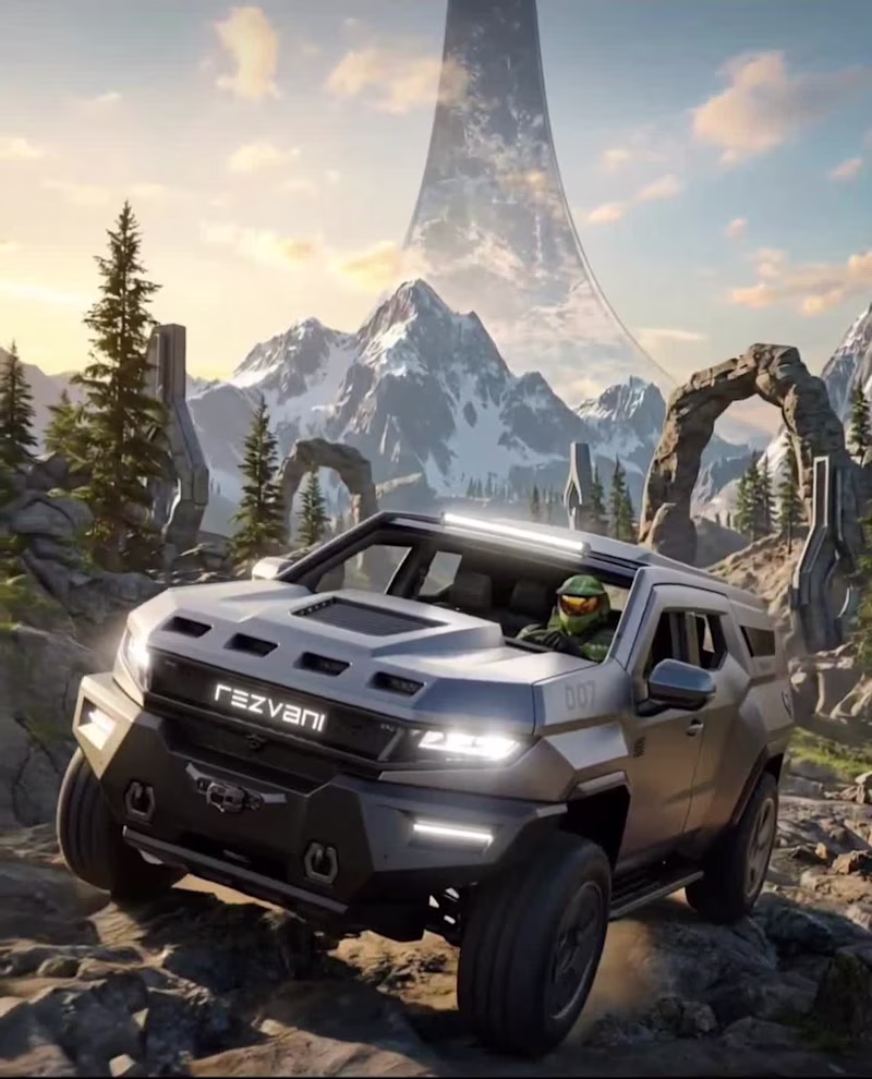 Cover image for Masterchief driving a Rezvani Vengeance