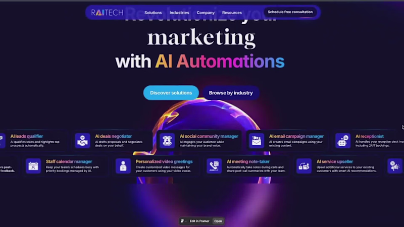 Cover image for RAITECH AI Consulting Agency Website Design