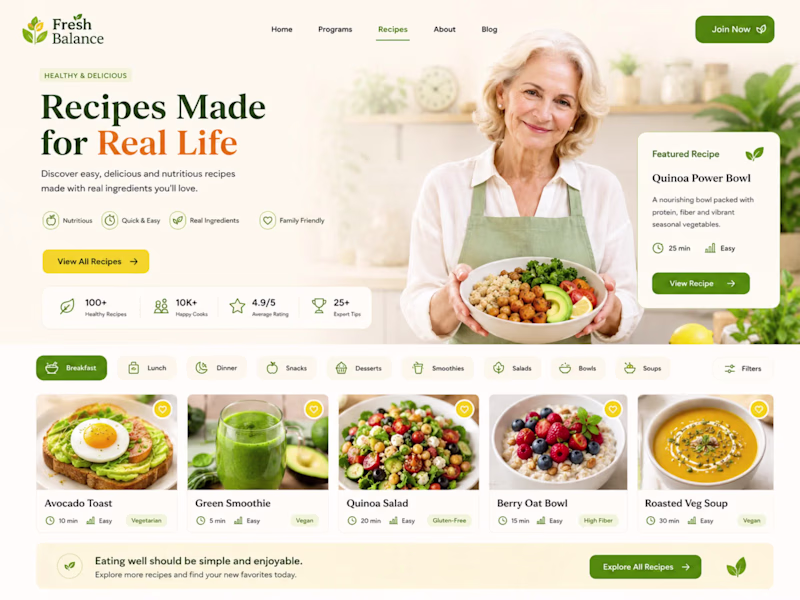 Cover image for Fresh Balance Nutrition Website Design