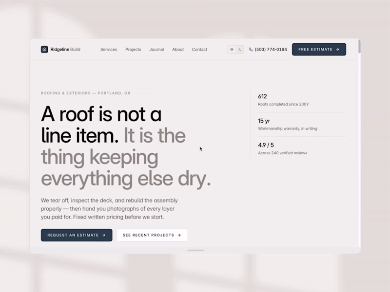 Cover image for Ridgeline Build: Premium Framer Framework for Contractors