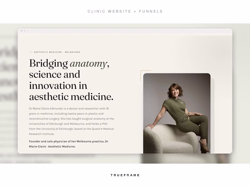 Cover image for Aesthetic Doctor Website + Funnel System