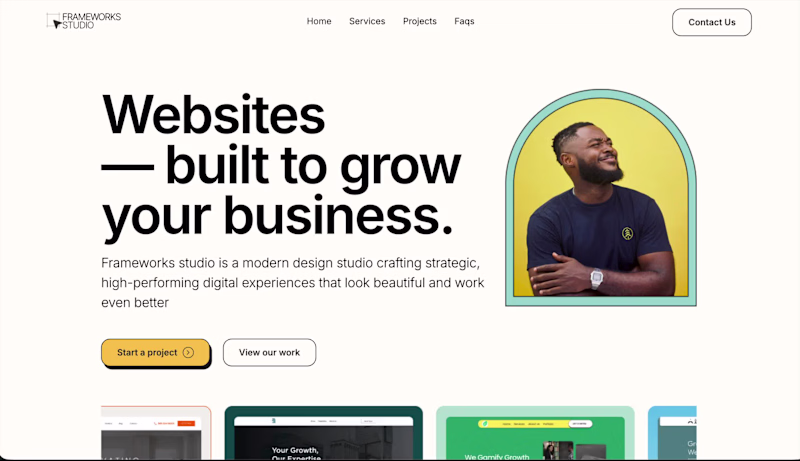 Cover image for Designed my studio website in Figma, then built + animated i...