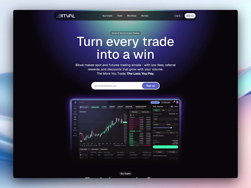 Cover image for Website Design for Bitval Exchange Launch