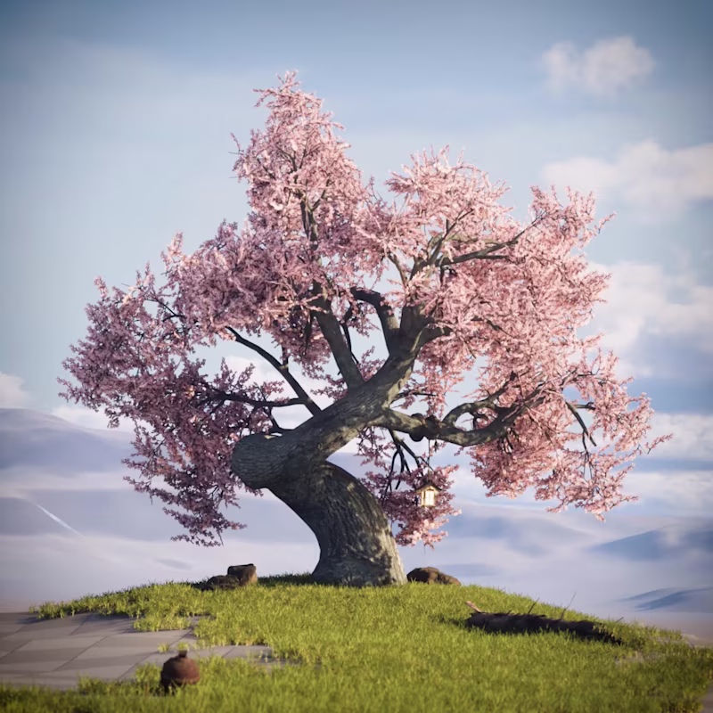 Cover image for A Game Ready Sakura tree, fully created in SpeedTree and int...