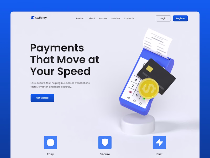 Cover image for SwiftPay Landing Page 3D Motion Graphics