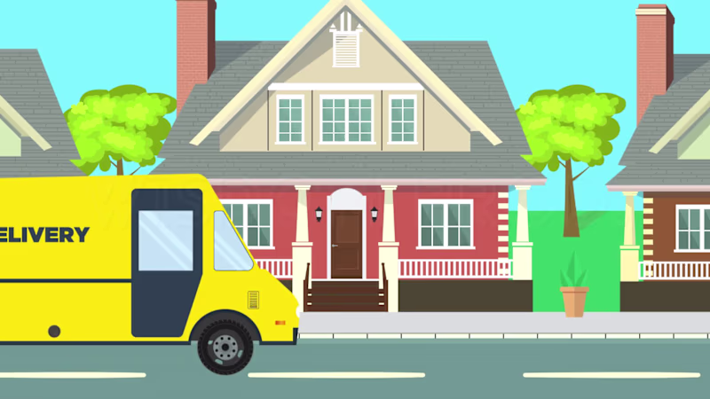 Cover image for Delivery Truck Dropping Package –