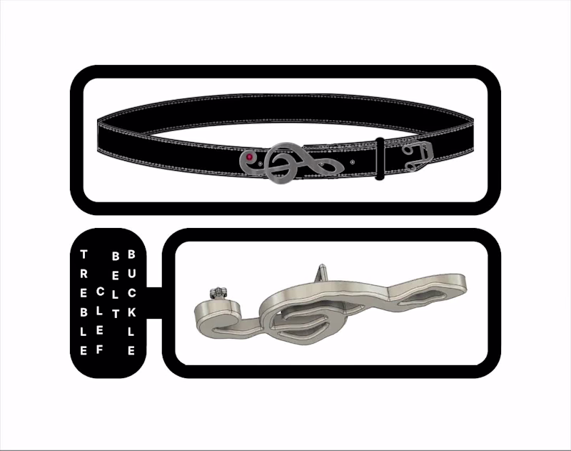 Cover image for TREBLE CLEF BELT DESIGN