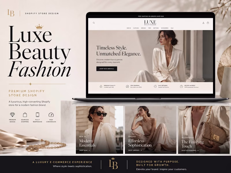 Cover image for Luxe Beauty Fashion Premium Shopify Store Design