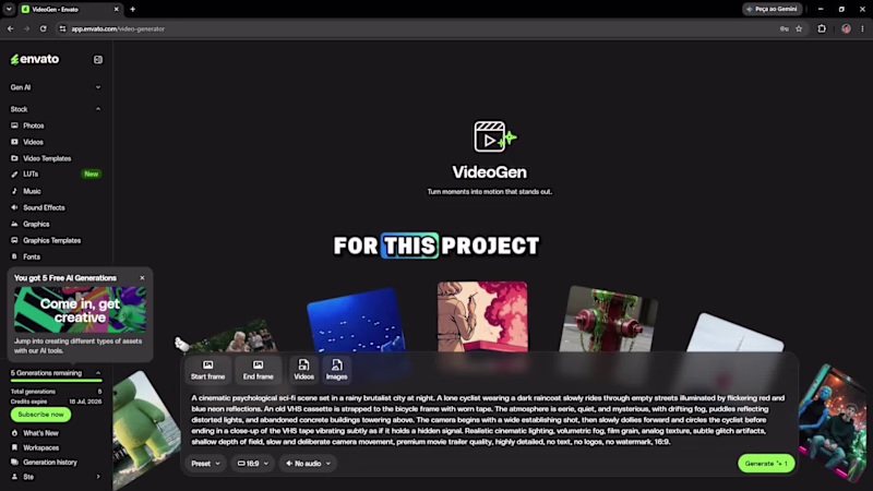 Cover image for Created a fictional sci-fi film teaser using Envato as my ma...