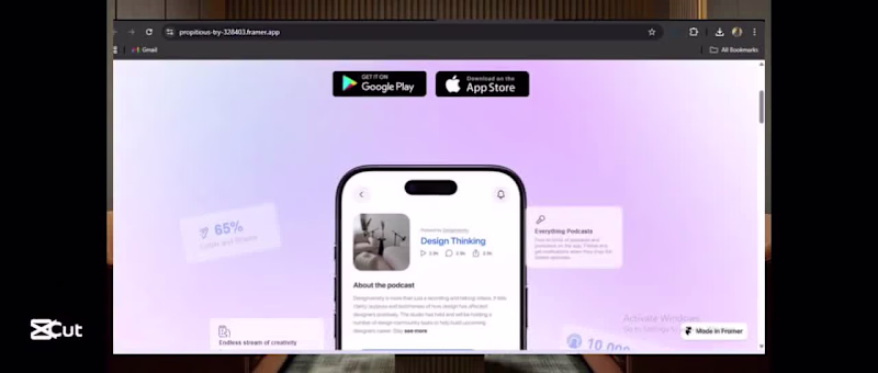Cover image for Figma to Framer Conversion for ThinkCast Landing page 