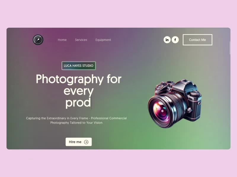 Cover image for Landing Page for Photographer