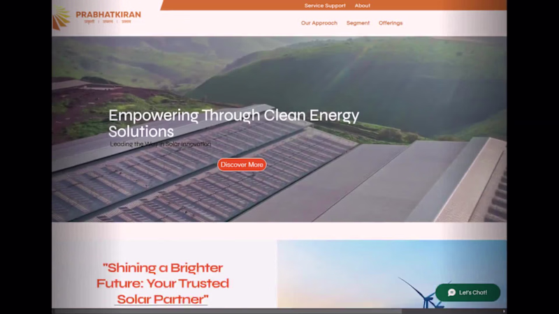 Cover image for Prabhakirana Solar – Website Structure & Design
