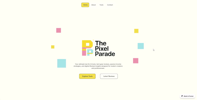 Cover image for Pixel Parade — A Playful Creative Blog Built in Framer
