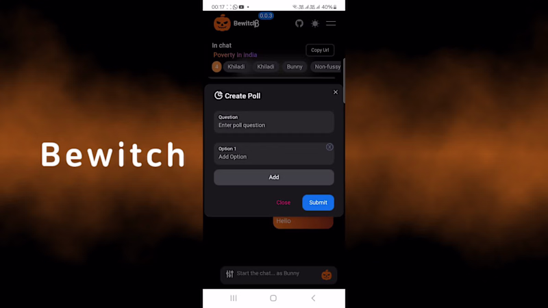 Cover image for Bewitch- Pseudonymous Chatting Application